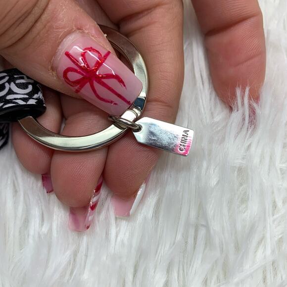 y2k COACH Slip on Shoe Graffiti Turnlock Bag Charm Key Chain - Picture 4 of 6